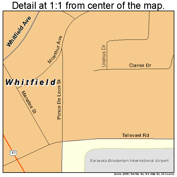 Whitfield, Florida road map detail