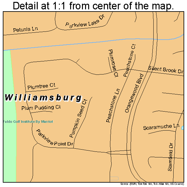 Williamsburg, Florida road map detail