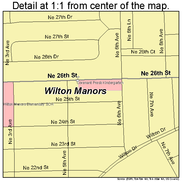 Wilton Manors, Florida road map detail