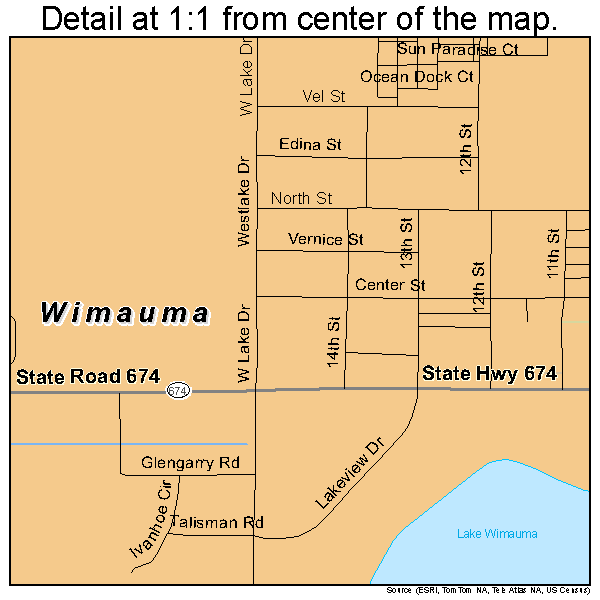 Wimauma, Florida road map detail