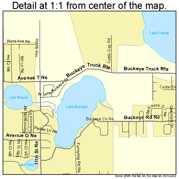 Winter Haven, Florida road map detail
