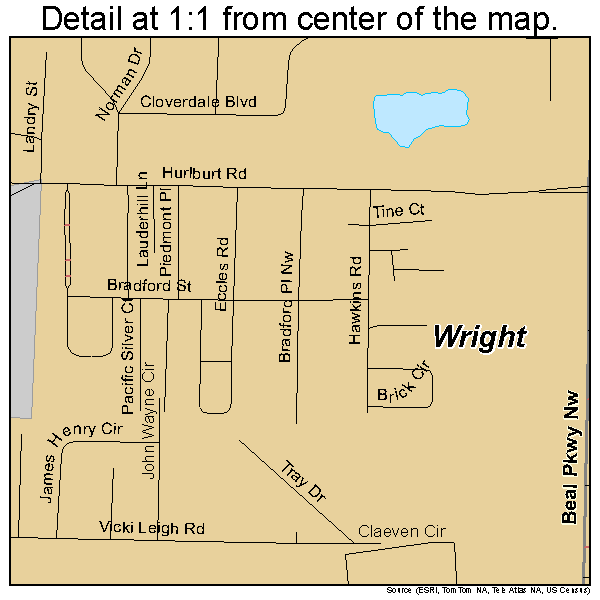 Wright, Florida road map detail