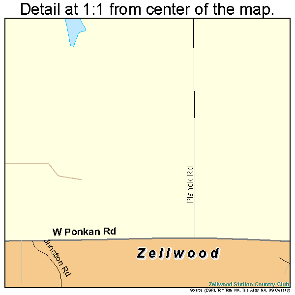 Zellwood, Florida road map detail