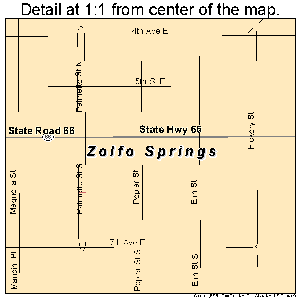 Zolfo Springs, Florida road map detail