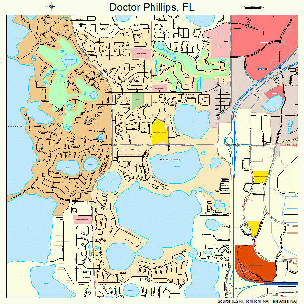 Doctor Phillips, FL street map