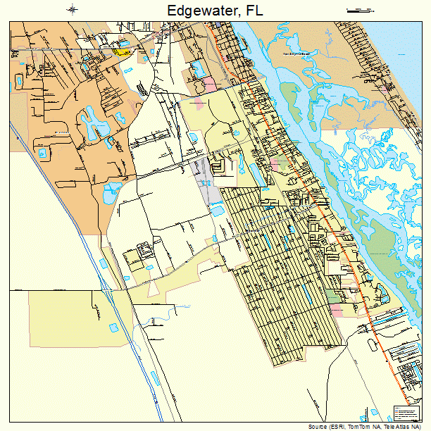 Edgewater, FL street map