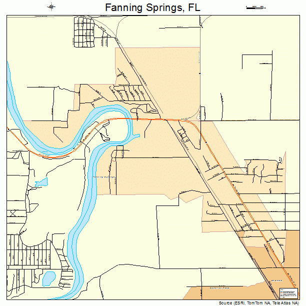 Fanning Springs, FL street map