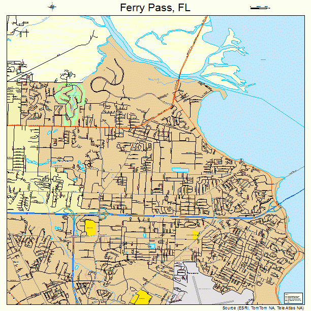 Ferry Pass, FL street map