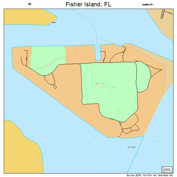 Fisher Island, FL street map