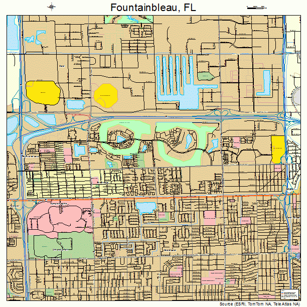 Fountainbleau, FL street map