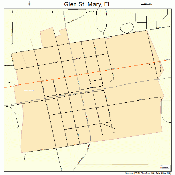 Glen St. Mary, FL street map