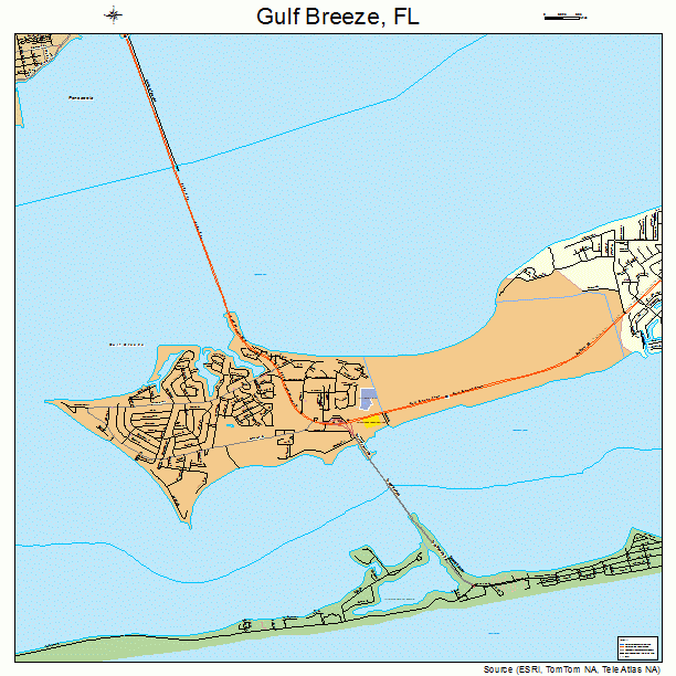 Gulf Breeze, FL street map