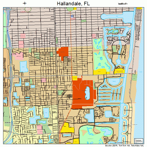 Hallandale, FL street map