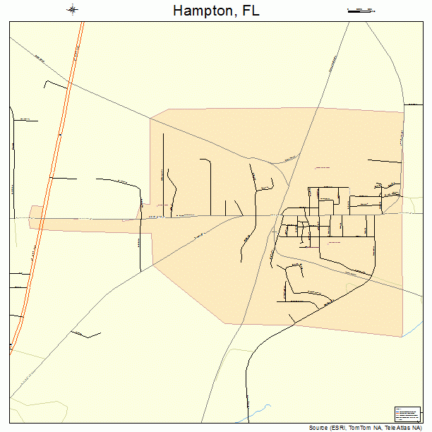 Hampton, FL street map