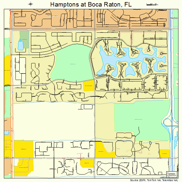 Hamptons at Boca Raton, FL street map
