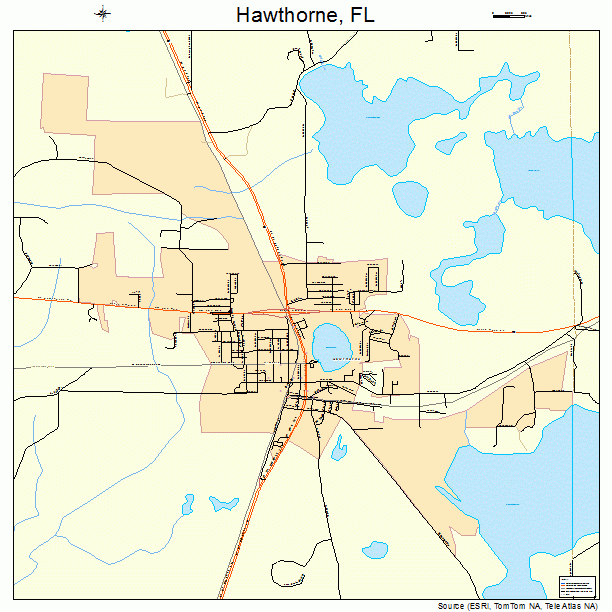 Hawthorne, FL street map