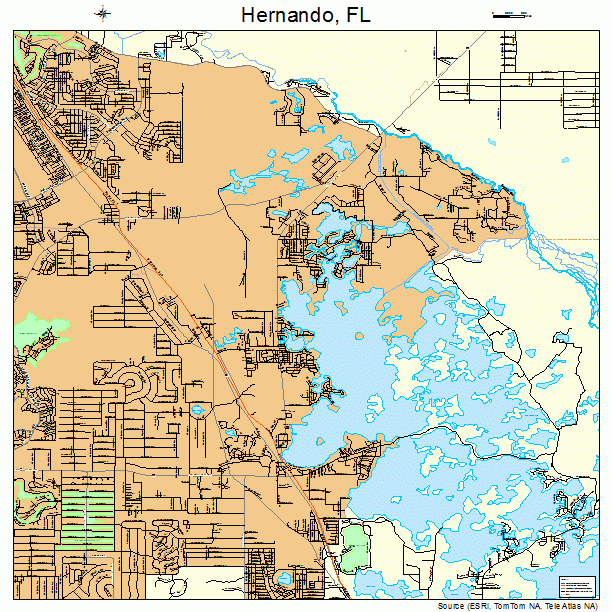 Hernando, FL street map