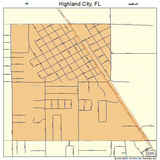 Highland City, FL street map