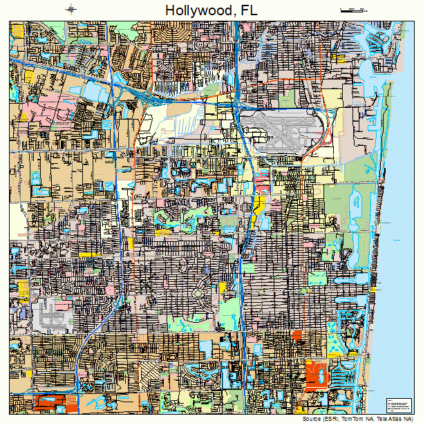 Hollywood, FL street map