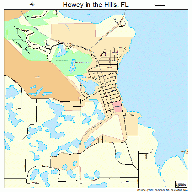 Howey-in-the-Hills, FL street map
