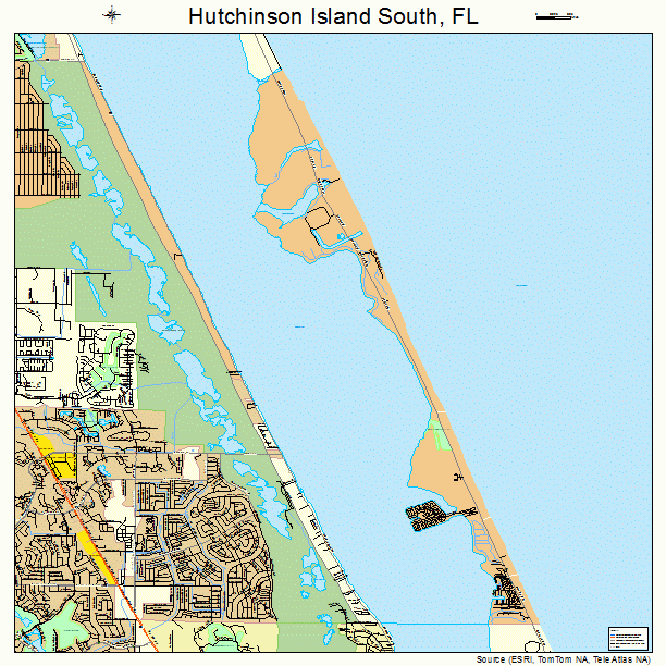 Hutchinson Island South, FL street map