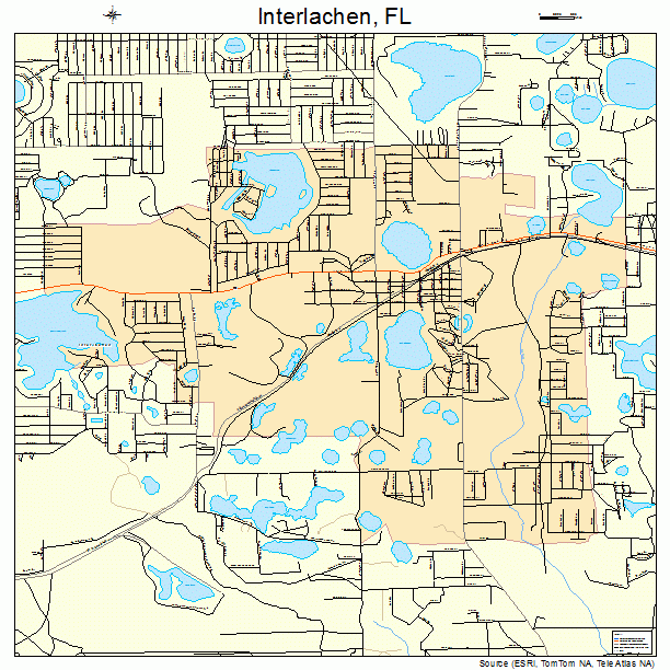Interlachen, FL street map