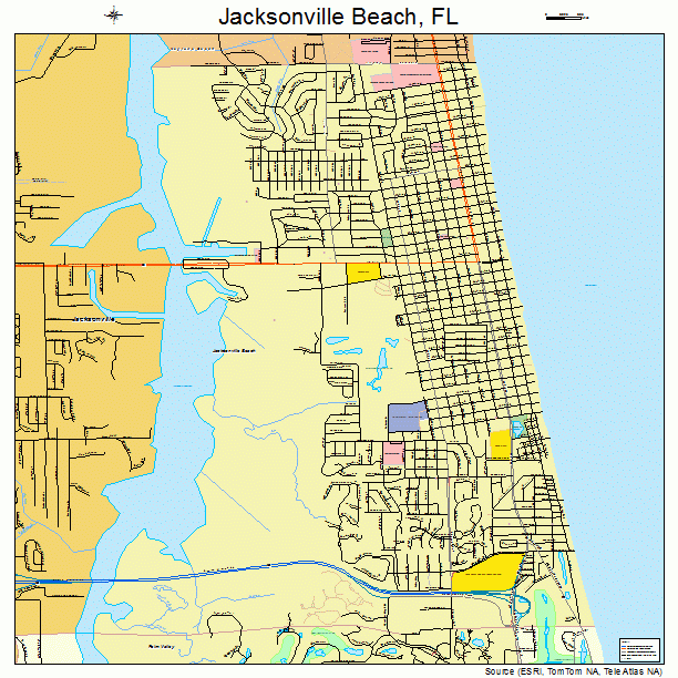 Jacksonville Beach, FL street map