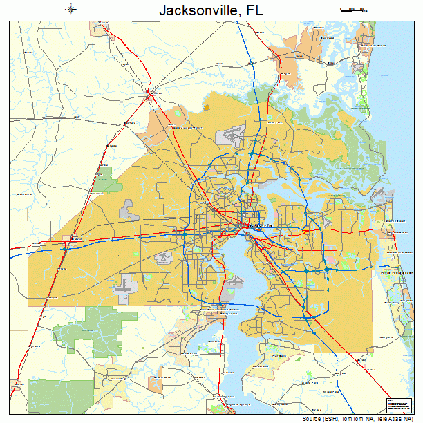 Jacksonville, FL street map