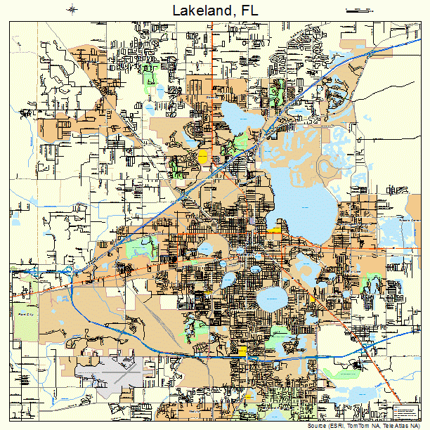 Lakeland, FL street map