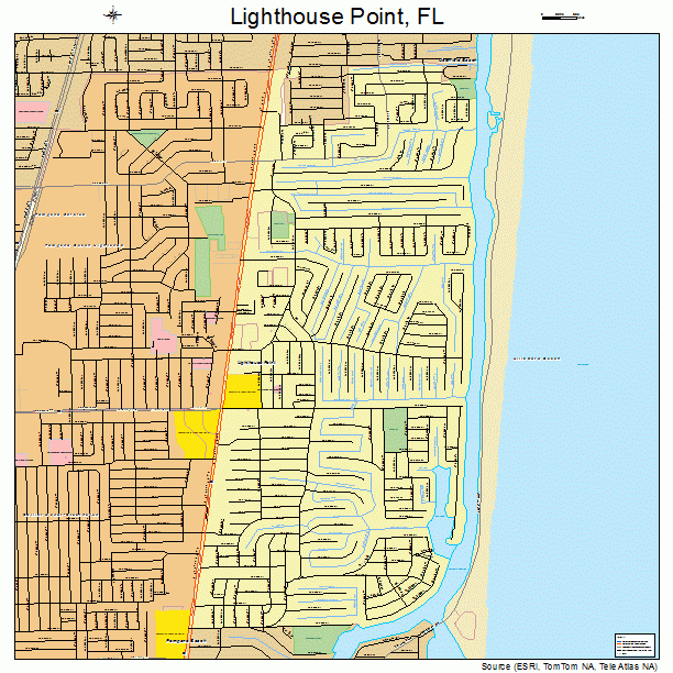 Lighthouse Point, FL street map