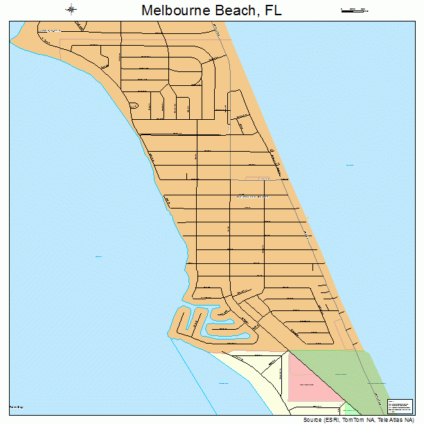 Melbourne Beach Florida Street Map 1244000