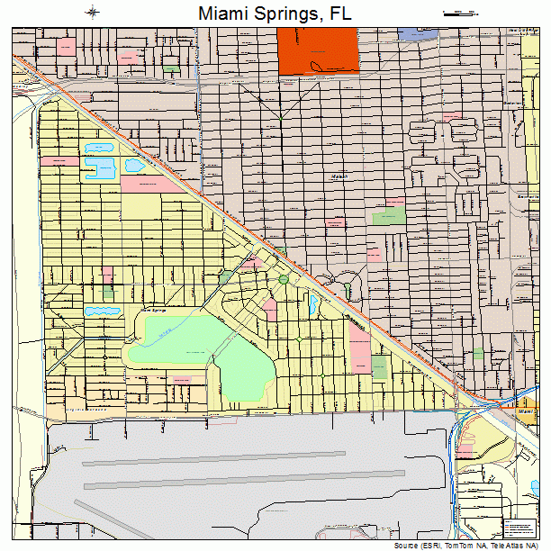 Miami Springs, FL street map