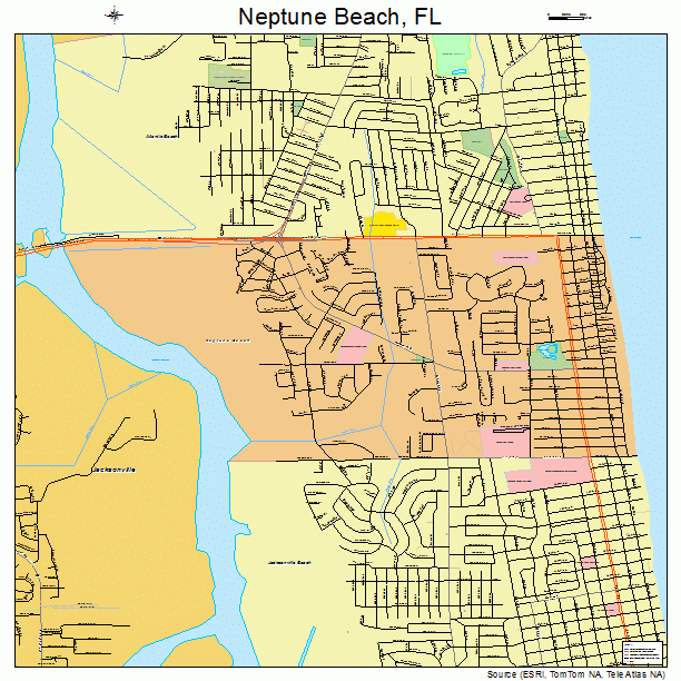 Neptune Beach, FL street map