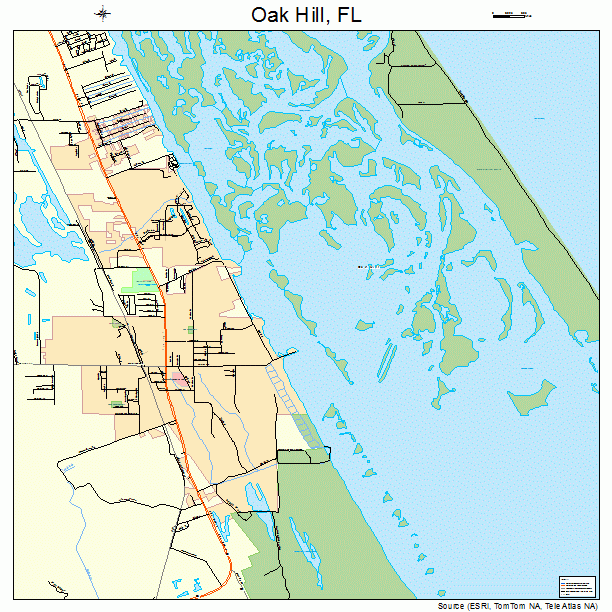 Oak Hill, FL street map