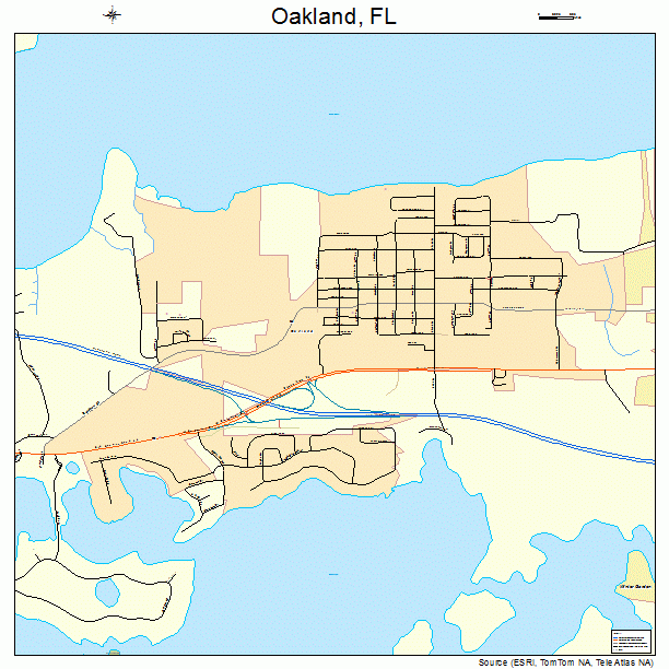 Oakland, FL street map