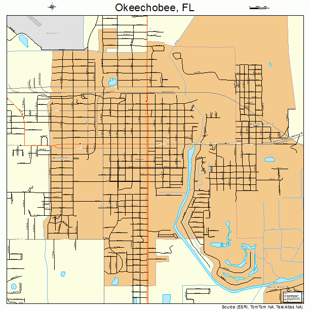 Okeechobee, FL street map