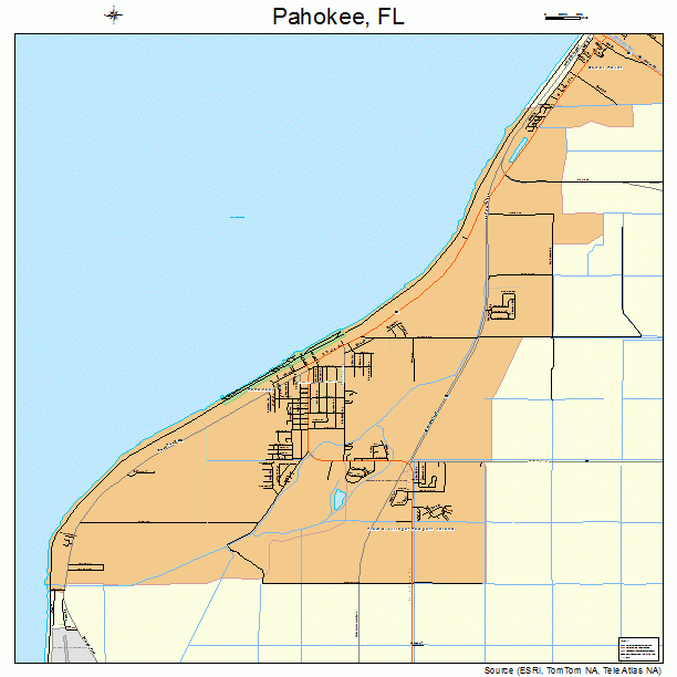 Pahokee, FL street map