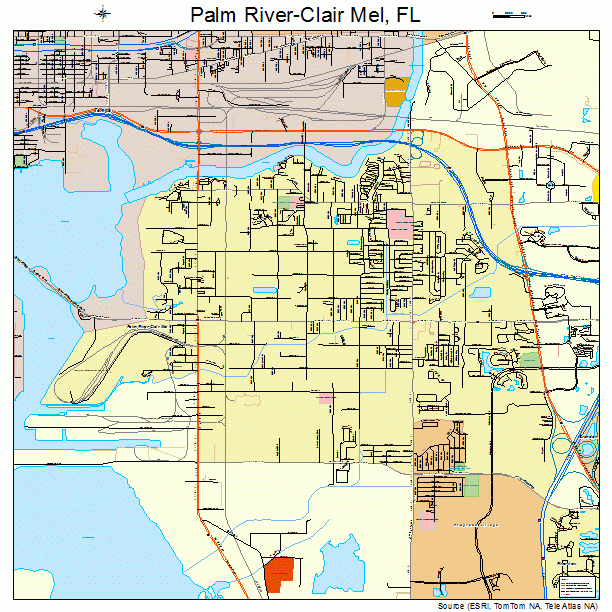 Palm River-Clair Mel, FL street map