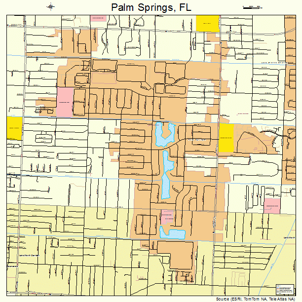 Palm Springs, FL street map