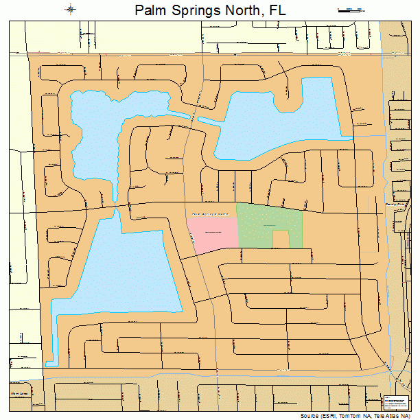 Palm Springs North, FL street map