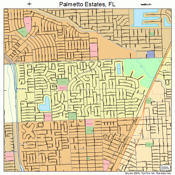 Palmetto Estates, FL street map