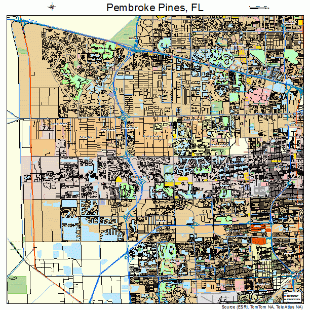 Pembroke Pines, FL street map