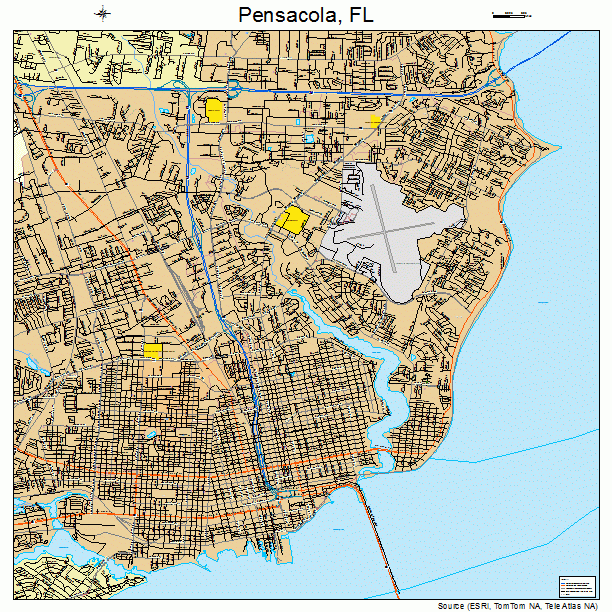 Pensacola, FL street map