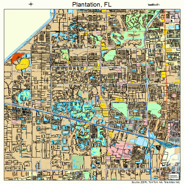 Plantation, FL street map