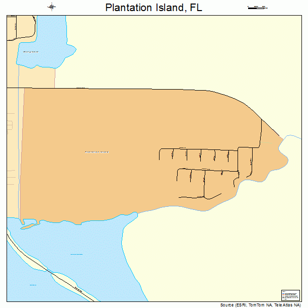 Plantation Island, FL street map
