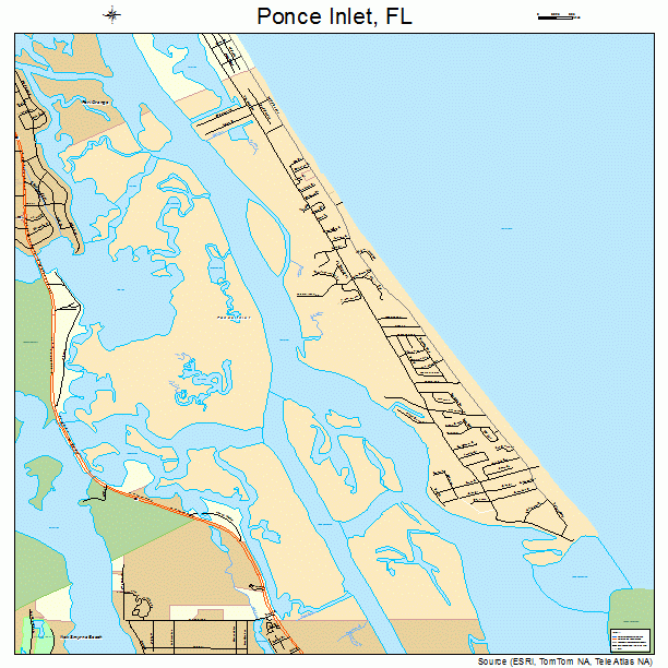 Ponce Inlet, FL street map