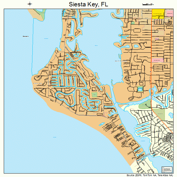 Siesta Key, FL street map