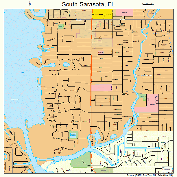 South Sarasota, FL street map