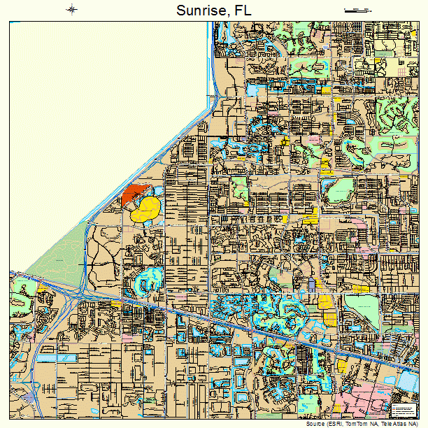 Sunrise, FL street map