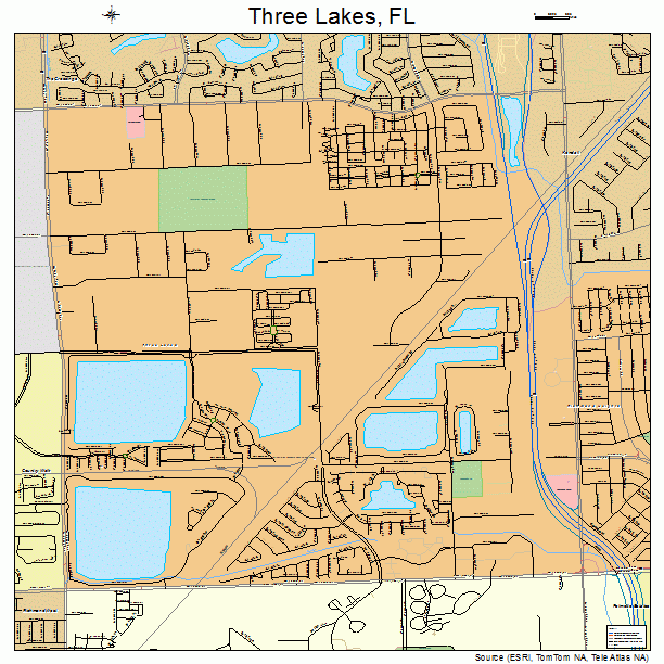 Three Lakes, FL street map